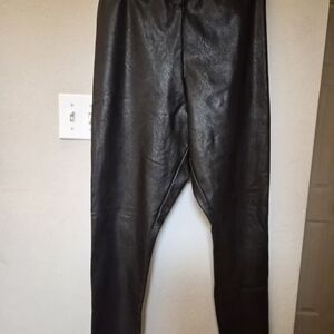 Mario Serrani Black Faux Leather Trousers